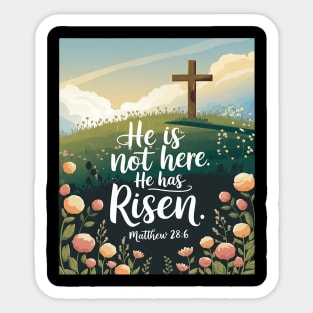 He Is Risen Christian Wildflower Happy Easter Women Girls Sticker